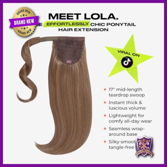 17 Inch Synthetic Clip-In Ponytail Extension, Lightweight Vegan Hair